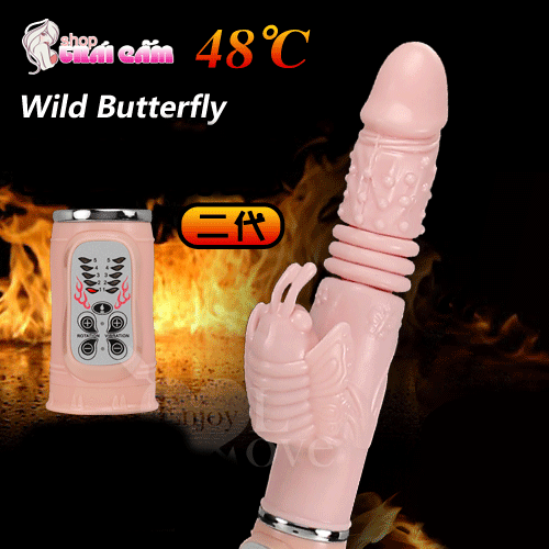Dương Vật Giả Đa Năng Rung  Thụt  Sưởi Âm - Wild Butterfly
