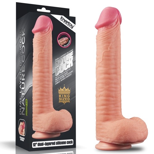 Dương Vật Giả Dán Tường Cao Cấp Silicon Thiết Kế 2 Da Mềm Mịn - Size Khủng Lovetoy 12in