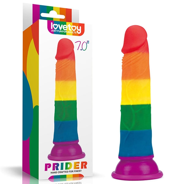 Dương Vật Giả Dán Tường Silicon 7 Màu Độc Lạ - Lovetoy Prider 7in